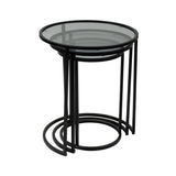 Alya Nesting Table Set of 3 Pcs - Glass End Tables Living Room Set