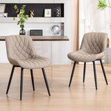 Dining Chairs Set of 2 Mid Century Modern Kitchen Chair Comfortable Upholstered Faux