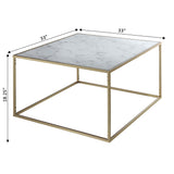 Gold Coast Faux Marble Coffee Table, Gold / Faux Marble