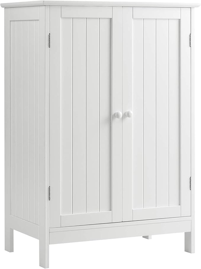 Bathroom Floor Cabinet, Freestanding Storage Cabinet with Double Doors and Shelf