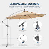 10ft Offset Patio Umbrella - cantilever patio umbrellas, 5-Year Fade Resistant