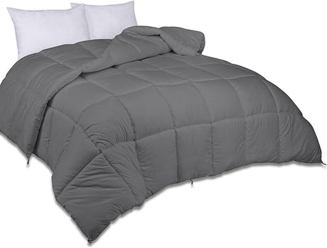 Comforter - Duvet Insert - All Season Soft Quilted Comforters with 8 Corner Tabs Full Size - Down Alternative Bedding Comforter - Box Stitched Duvet Insert (Navy, Full 82"x86")