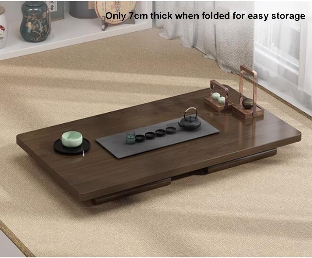 Solid Wood Coffee Table, Foldable Window Table, Balcony Short Coffee Table, Laptop
