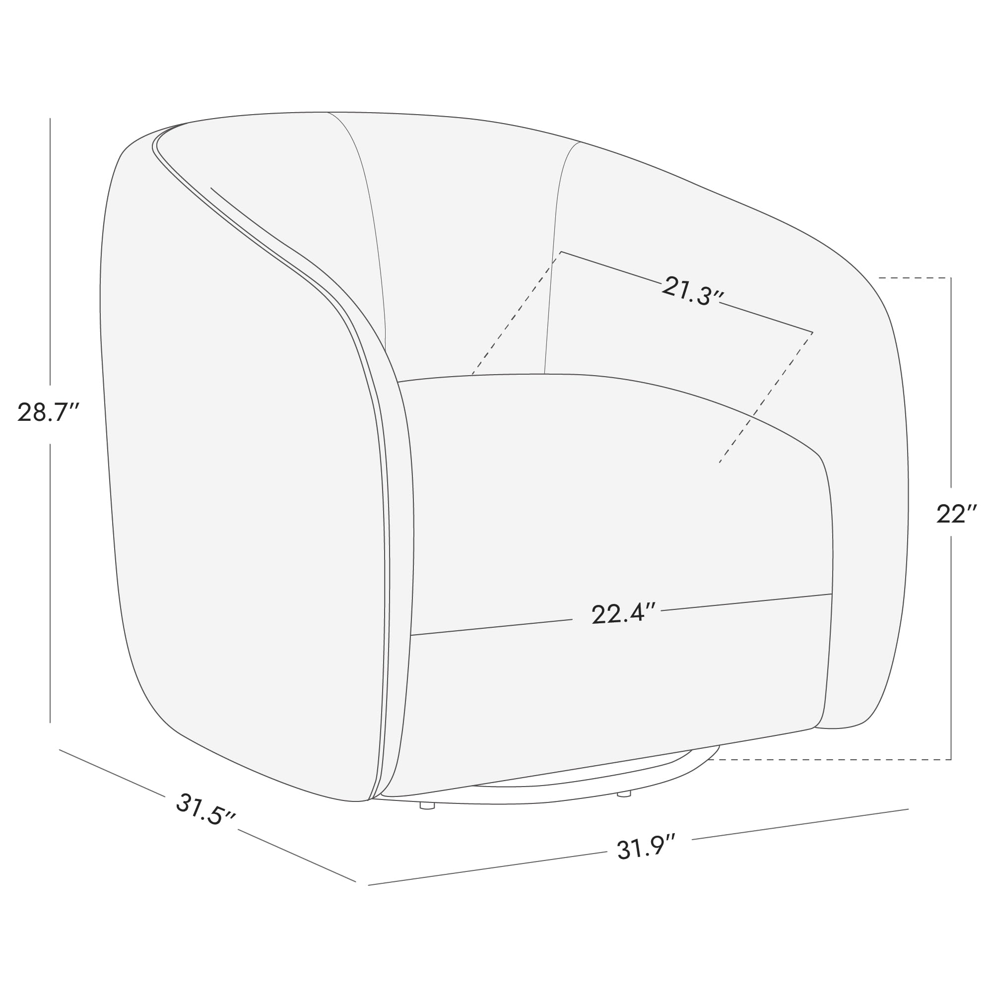 Swivel Accent Chairs for Living Room, Modern Upholstered Arm Chair for Bedroom, Fabric in Cream