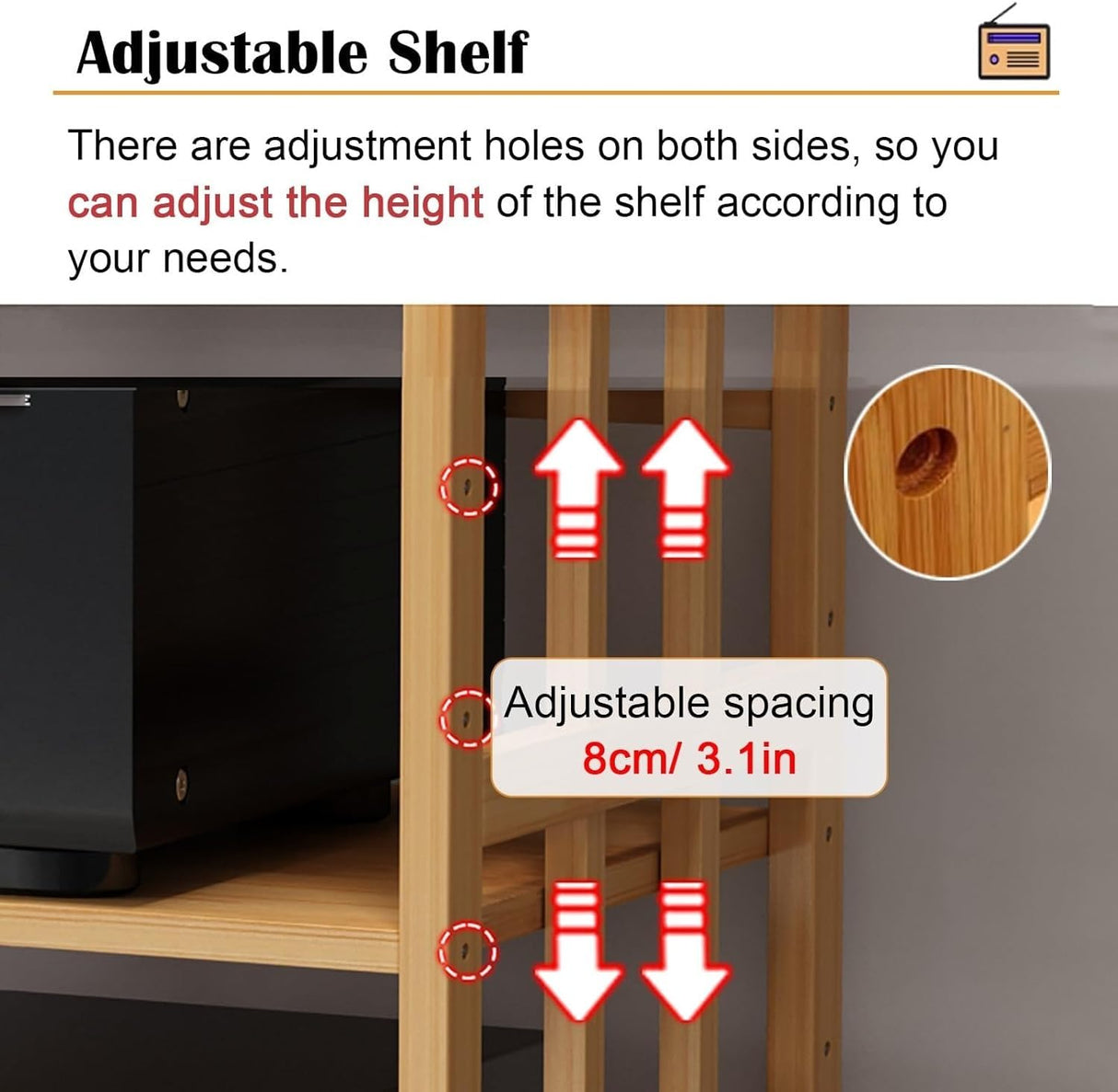 Mobile AV Media Stand Corner Wooden Corner Component Cabinet Stereo Audio Rack