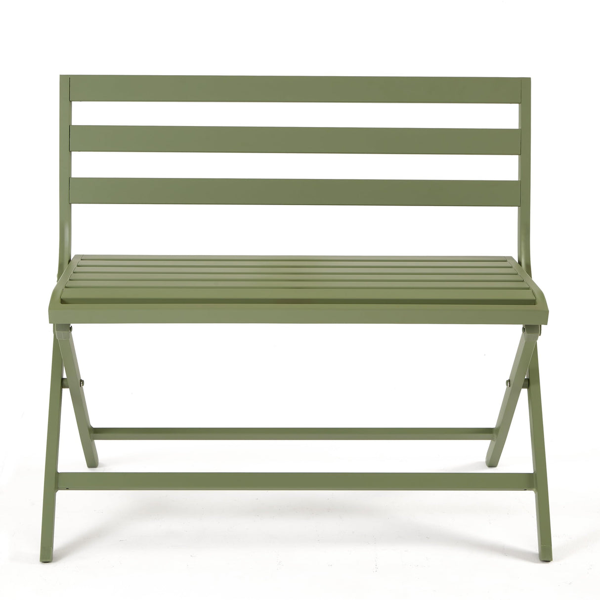 Outdoor Foldable Garden Bench, Powder Coated Aluminum Patio Porch Bench Chair