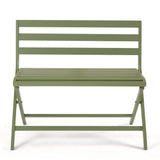 Outdoor Foldable Garden Bench, Powder Coated Aluminum Patio Porch Bench Chair