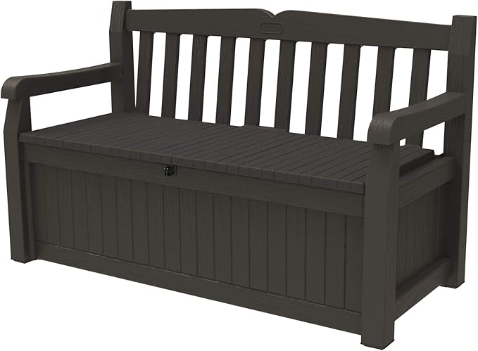 Solana 70 Gallon Storage Bench Deck Box for Patio Furniture