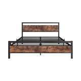 Black Queen Size Bed Frames with Wood Headboard,Heavy Duty Platform Bed Frame