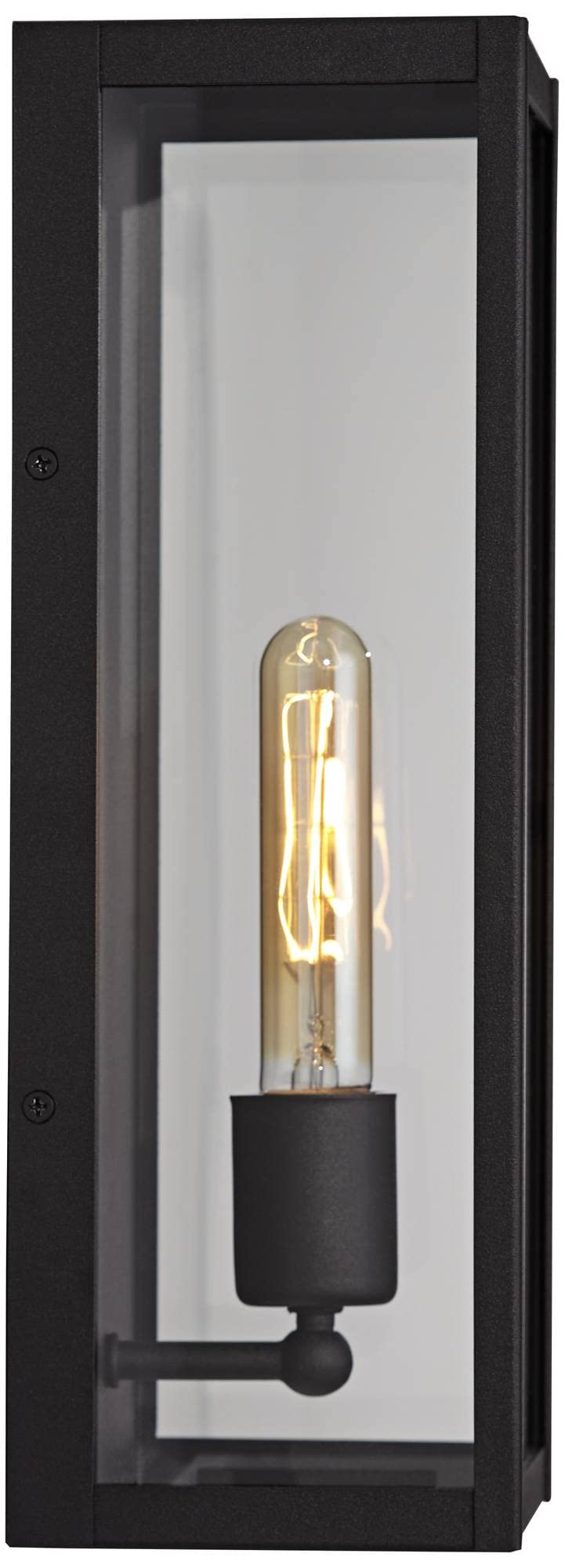 Cornell Modern Industrial Box-Shaped Outdoor Wall Light Fixture Sand Black