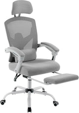 Home Office Desk Chair with Footrest, High-Back Mesh Rolling Swivel Reclining Chairs