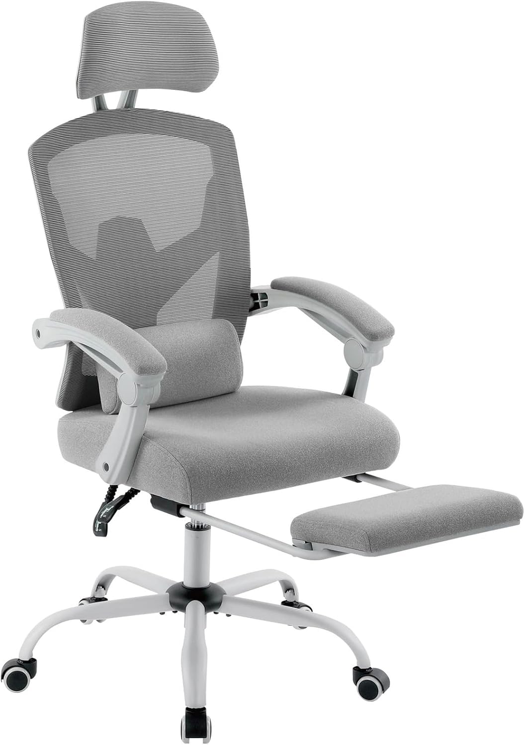 Home Office Desk Chair with Footrest, High-Back Mesh Rolling Swivel Reclining Chairs