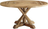 Stitch 71" Rustic Farmhouse Wood Round Kitchen and Dining Room Table,