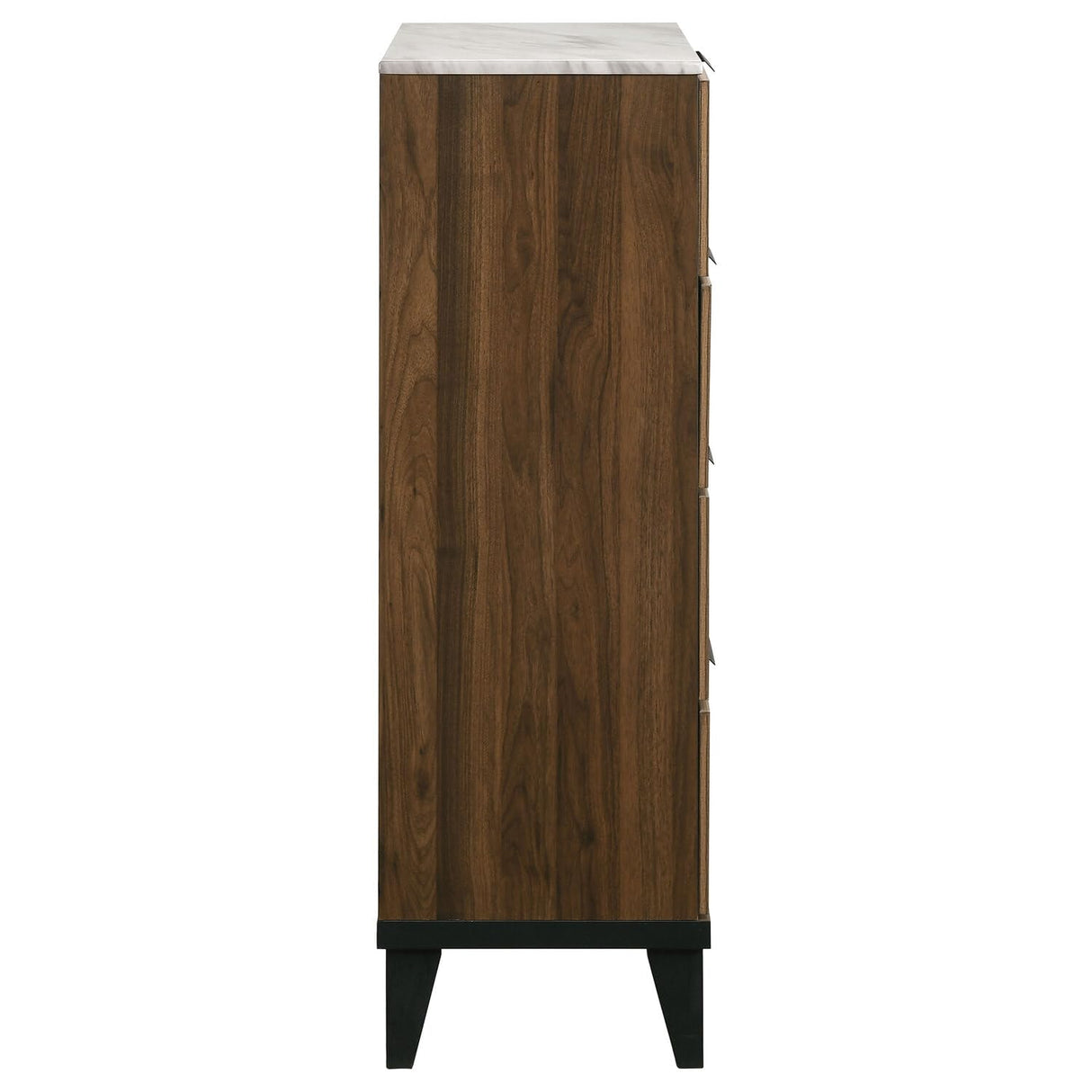 Mays 4-drawer Chest Walnut Brown with Faux Marble