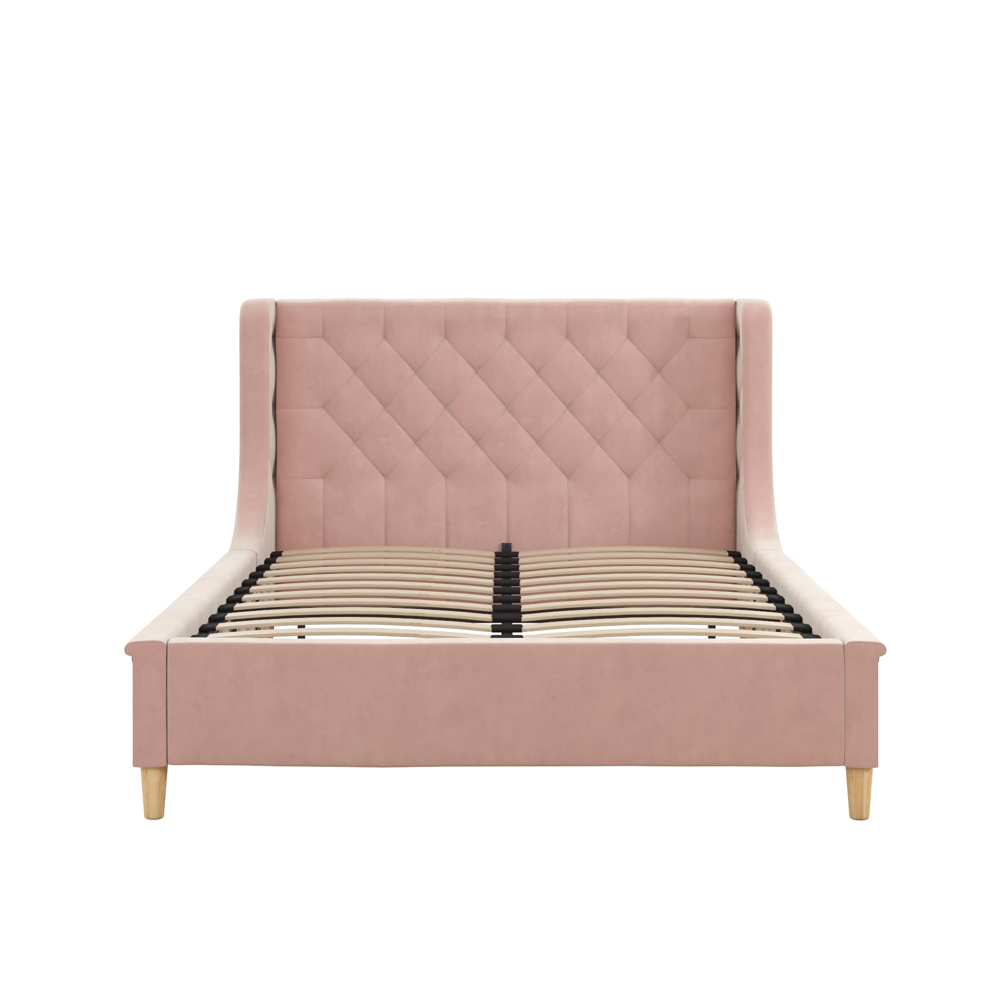 Ambrosia Pink Full Size Upholstered Bed,