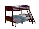 Littleton Solid Wood Twin Over Full Bunk Bed, Espresso