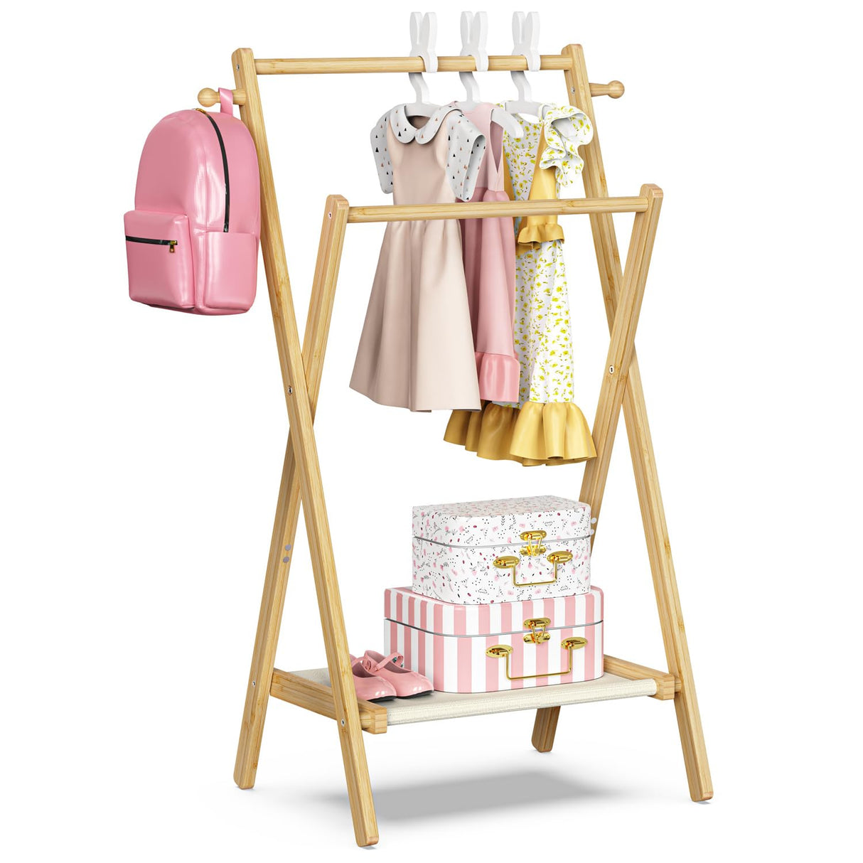 Kids Clothing Rack, Small Clothes Rack for Toddler Pets, Kids Dress Up Rack