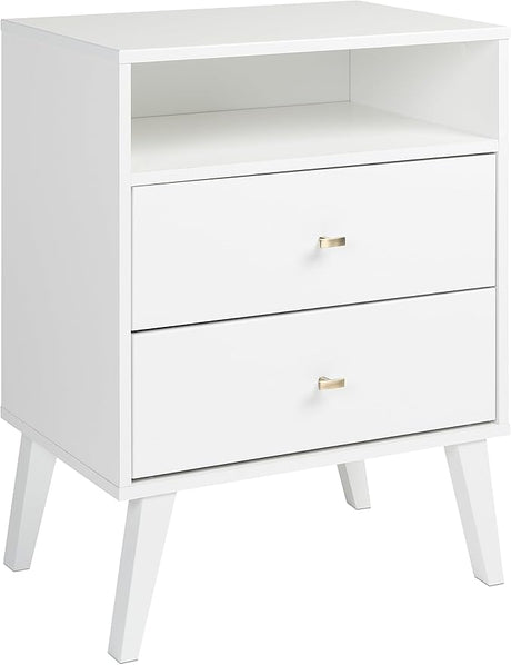 Milo 2-drawer Tall Nightstand with Open Shelf, Cherry