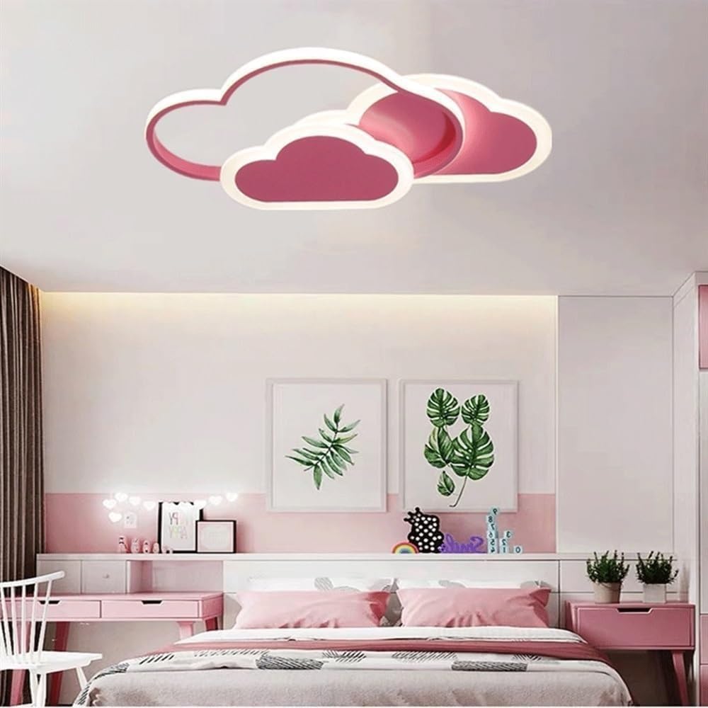 Cloud Ceiling Light with Remote Control - Dimmable LED Fixture for Kids Room