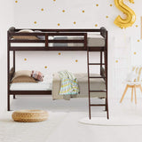 Twin Bunk Beds, Convertible Into Two Individual Solid Rubberwood Beds, Children Twin