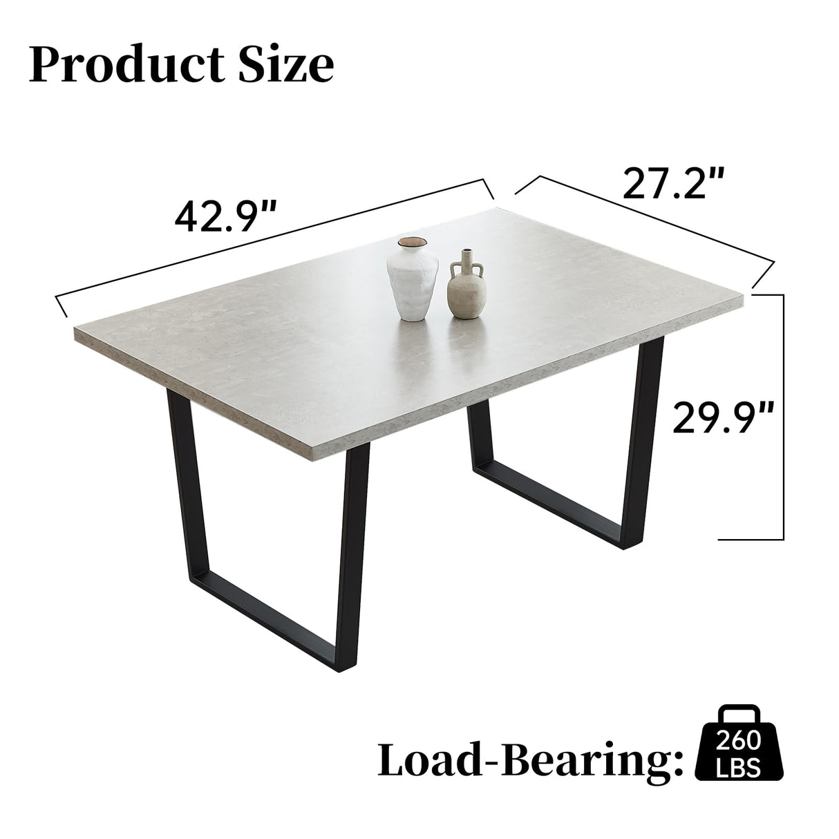 Rectangular Kitchen Dining Table, Space-saving Rectangular Design, Thickened MDF