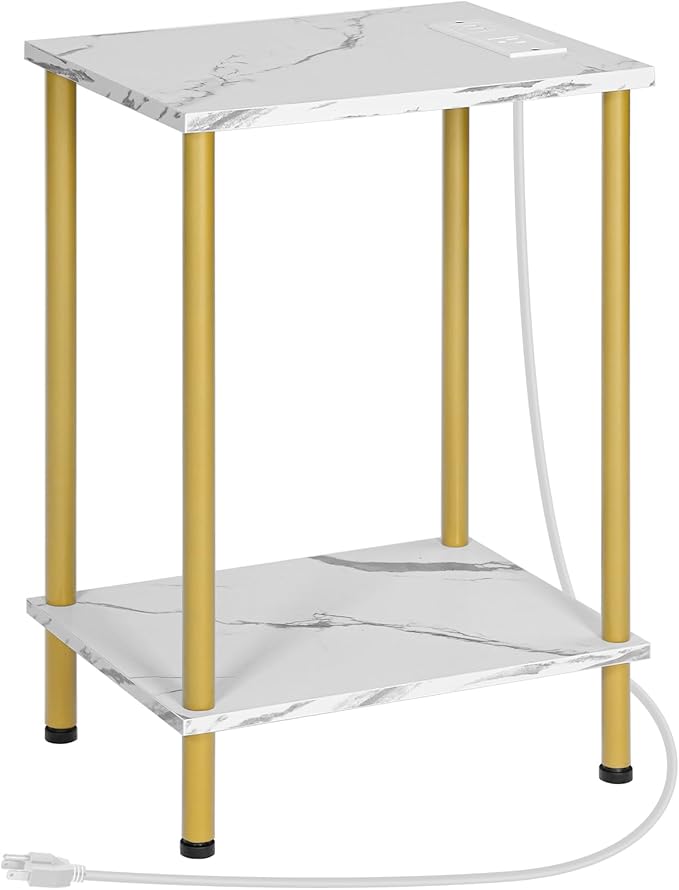 Nightstand with 2-Layer Storage Shelves