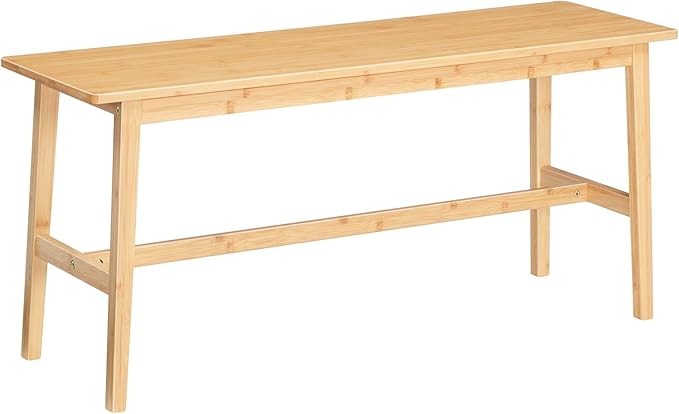 39.3'' Bamboo Dining Bench, Farmhouse Wood Bench, Kitchen & Living Room