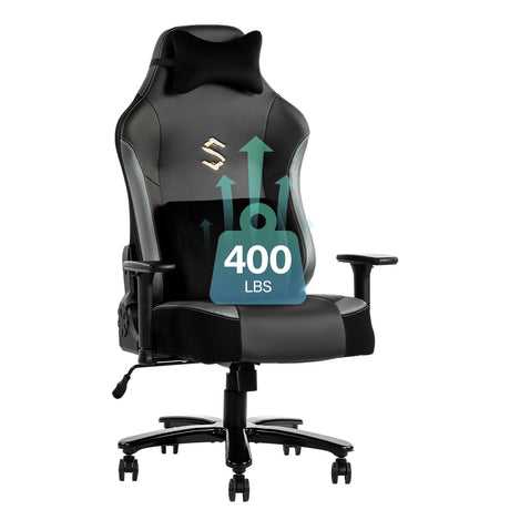 Big and Tall Gaming Chair 400lb Massage Memory Foam Gaming Chair