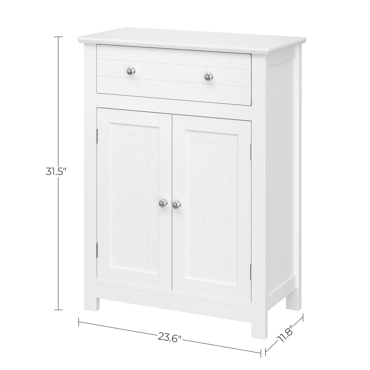 Bathroom Storage Cabinet Free Standing, with Drawer and Adjustable Shelf, Kitchen