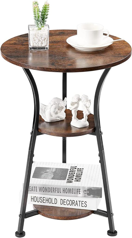 Small Round End Table for Narrow and Small Space