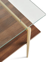 Glass Coffee Table, Clear Double Layer Glass Coffee Table