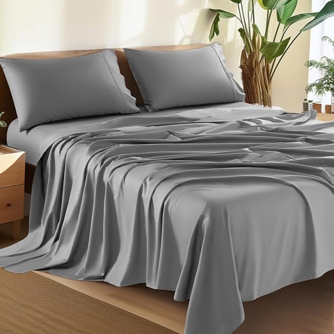 100% Cotton King Size Sheets Set - 1500 Thread Count，Luxury Egyptian Cotton Bed Sheets