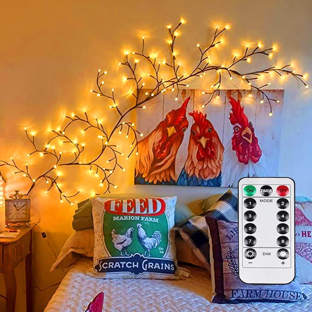 Enchanted Willow Vine Lights with Remote, Christmas Decorations DIY Vines for Room