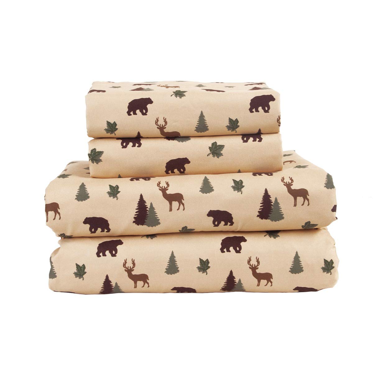 Cozy Cabin 4-Piece Full Microfiber Bedding Sheet Set with Deep Pockets