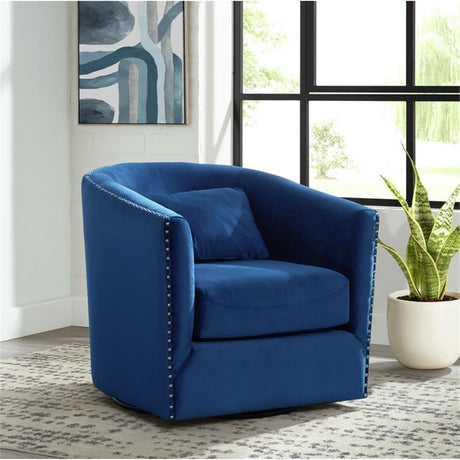 Picket House Furnishings Alba Swivel Chair in Navy