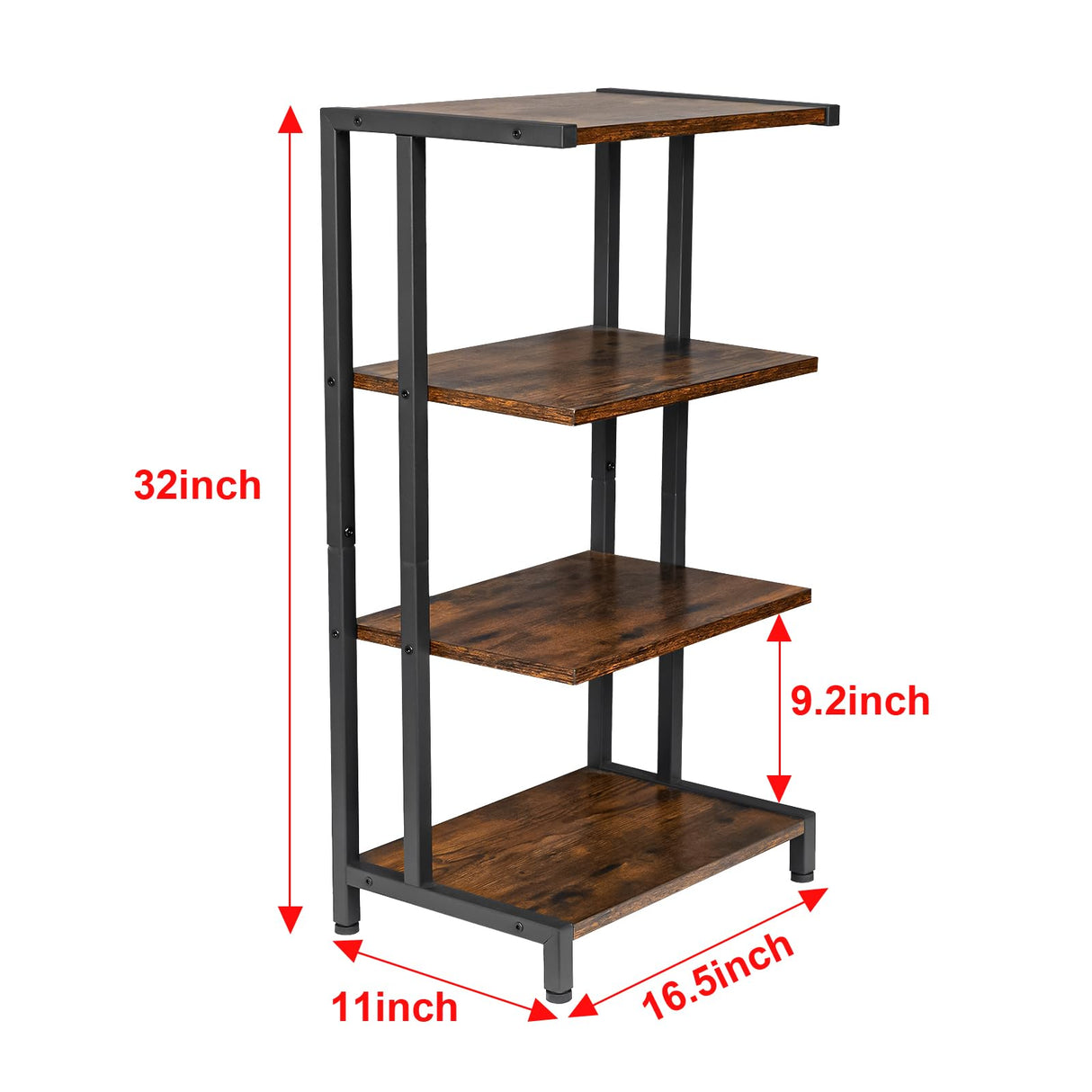 4-Tier AV Media Stand Corner Shelf Wooden Corner Shelves Component Cabinet Stereo