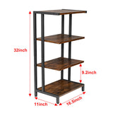 4-Tier AV Media Stand Corner Shelf Wooden Corner Shelves Component Cabinet Stereo