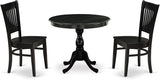 AMVA5-BLK-W 5 Piece Modern Dining Table Set Includes a Round Kitchen Table