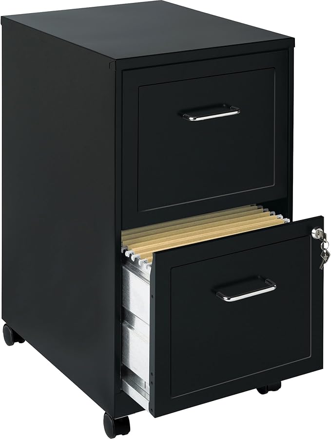 2-Drawer Mobile File Cabinet, Gray- (LLR16873)