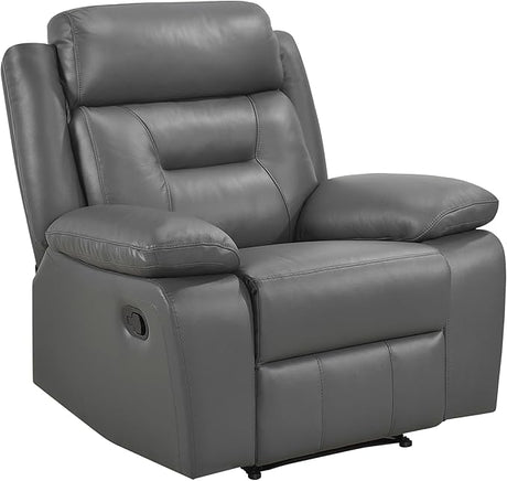 Recliner Chair Leather Recliner with Pillow Top Armrests, Home Theater Seating