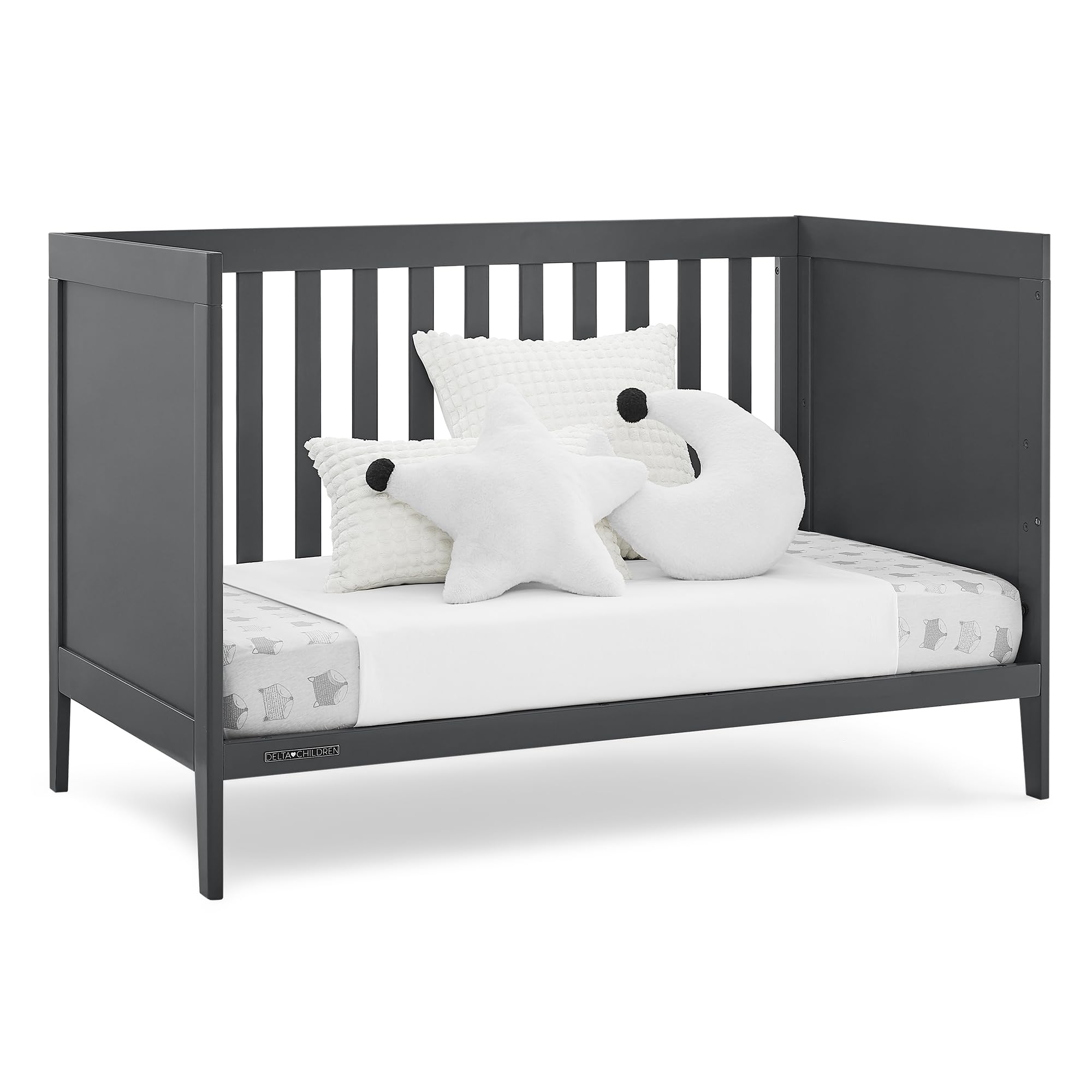 Hayes 4-in-1 Convertible Crib - Greenguard Gold Certified, Charcoal Grey