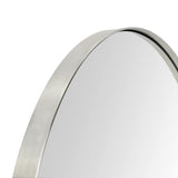 30 inch Brushed Nickel Round Mirror Circle Wall Mirror Brushed Silver Circular Round