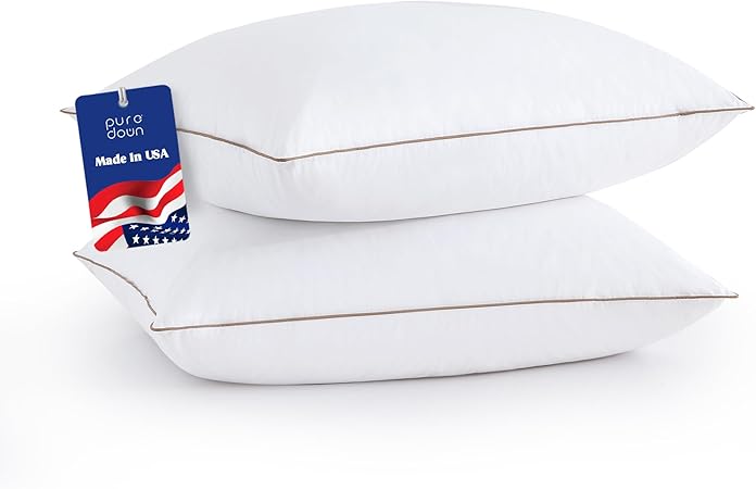 Goose Feathers and Polyester Fiber Pillows, Made in USA