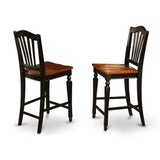 Furniture TRCH5-BLK-W 5 Piece Counter Height Pub Set Includes a Round Dining Table