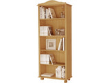 REALROOMS Chester 5 Shelf Open Bookcase, Stained Brown