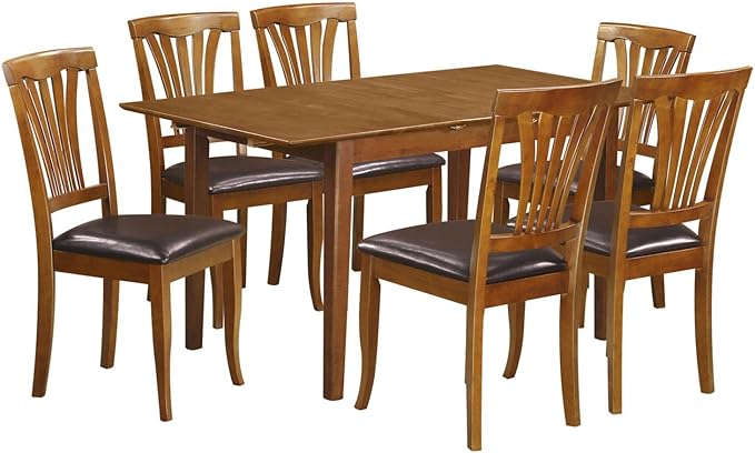 PSAV7-SBR-C 7 Piece Modern Dining Set Consist of a Rectangle Wooden Table