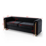 Modern Velvet Sofa for Living Room, 84 Inches Long Upholstered Sofa Couch with High