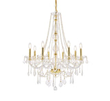 Elegant Lighting 7858D28G/RC Royal Cut Clear Crystal Verona 8-Light, Single-Tier Crystal Chandelier, 28" x 34", Finished in Gold with Clear Crystals