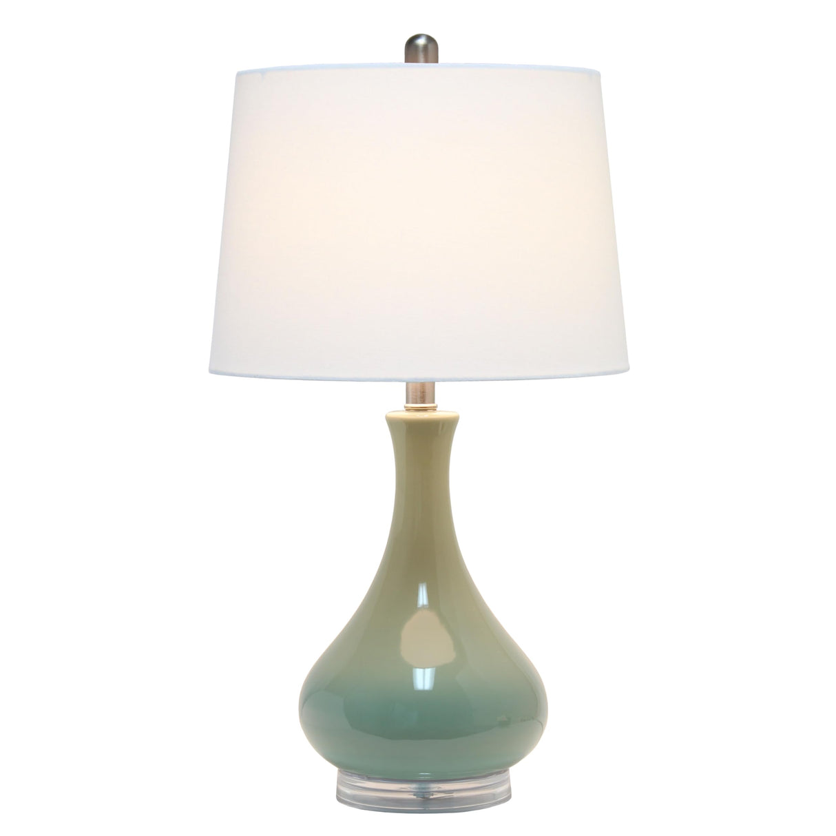 LT3312-SGE 26.25" Polished Contemporary Ceramic Tear Drop Shaped Table Lamp