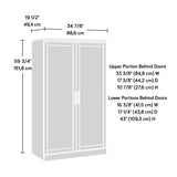 Aspen Post Storage Cabinet, L: 34.88" x W: 19.45" x H: 59.76", Prime Oak Finish